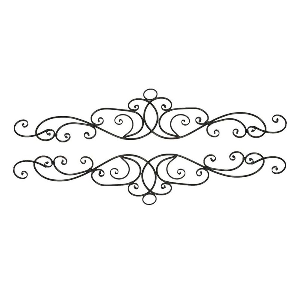 Antique Bronze Metal Elegant Scrolls Wall Pediment Set of 2